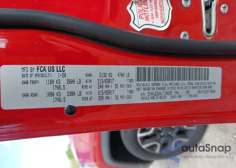 2020 Jeep Compass Trailhawk 4X4 из США, поврежденный, VIN 3C4NJDDB4LT184257